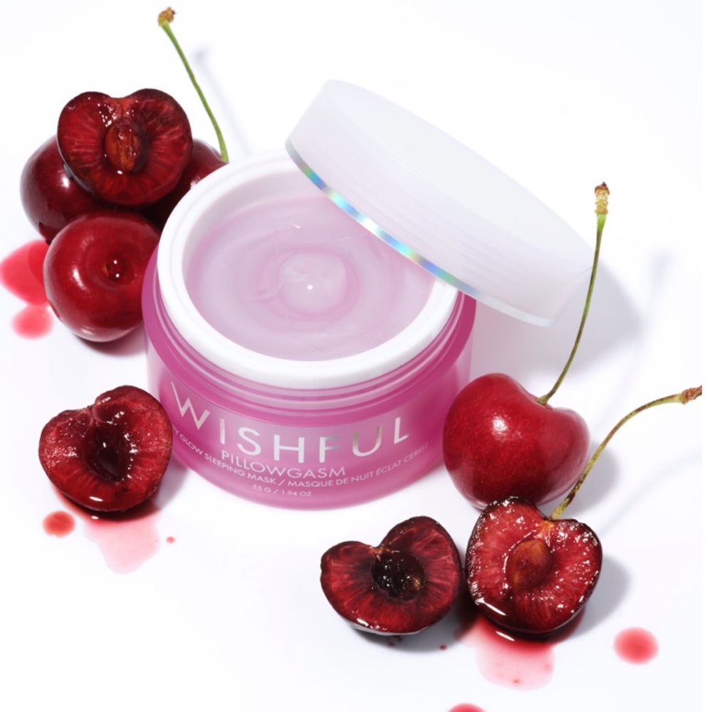 WISHFUL Pillowgasm Vitamin-Rich Cherry Glow Sleep Mask New FullSz - Picture 3 of 6